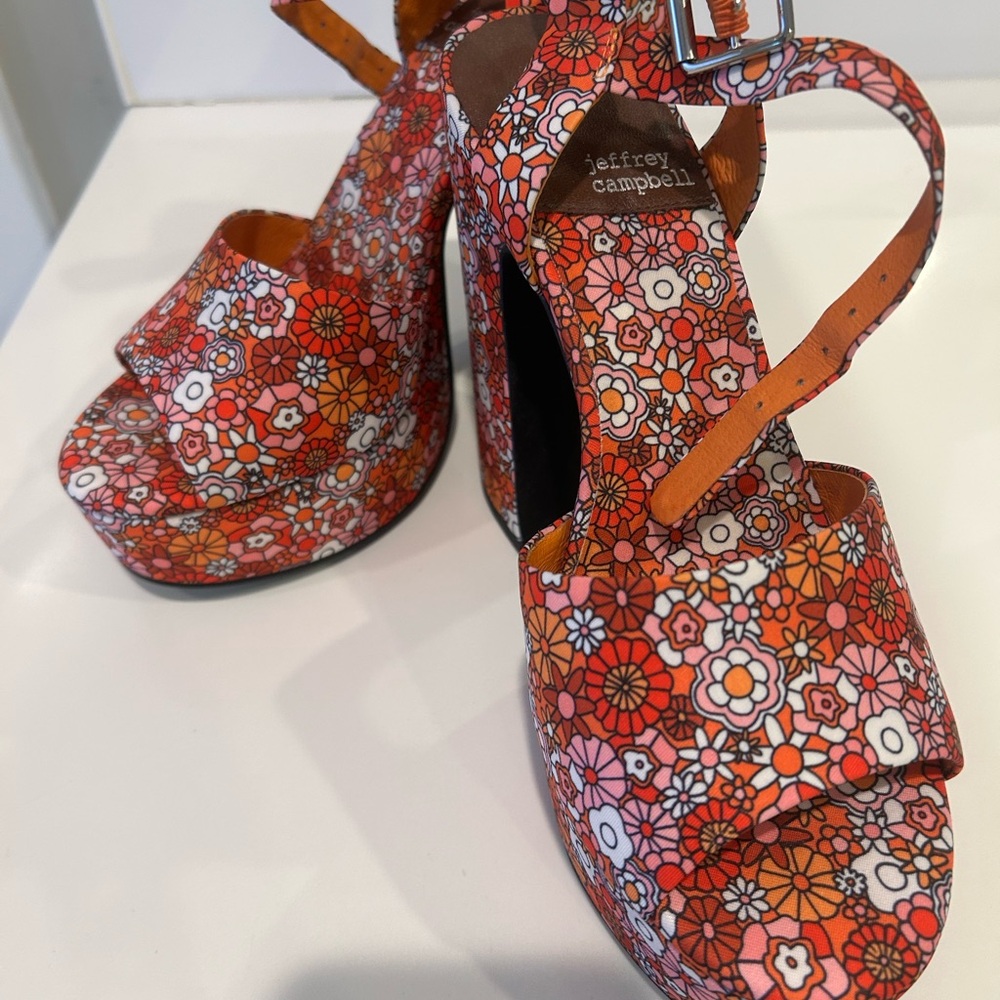 Jeffrey Campbell Floral Platform Sandals